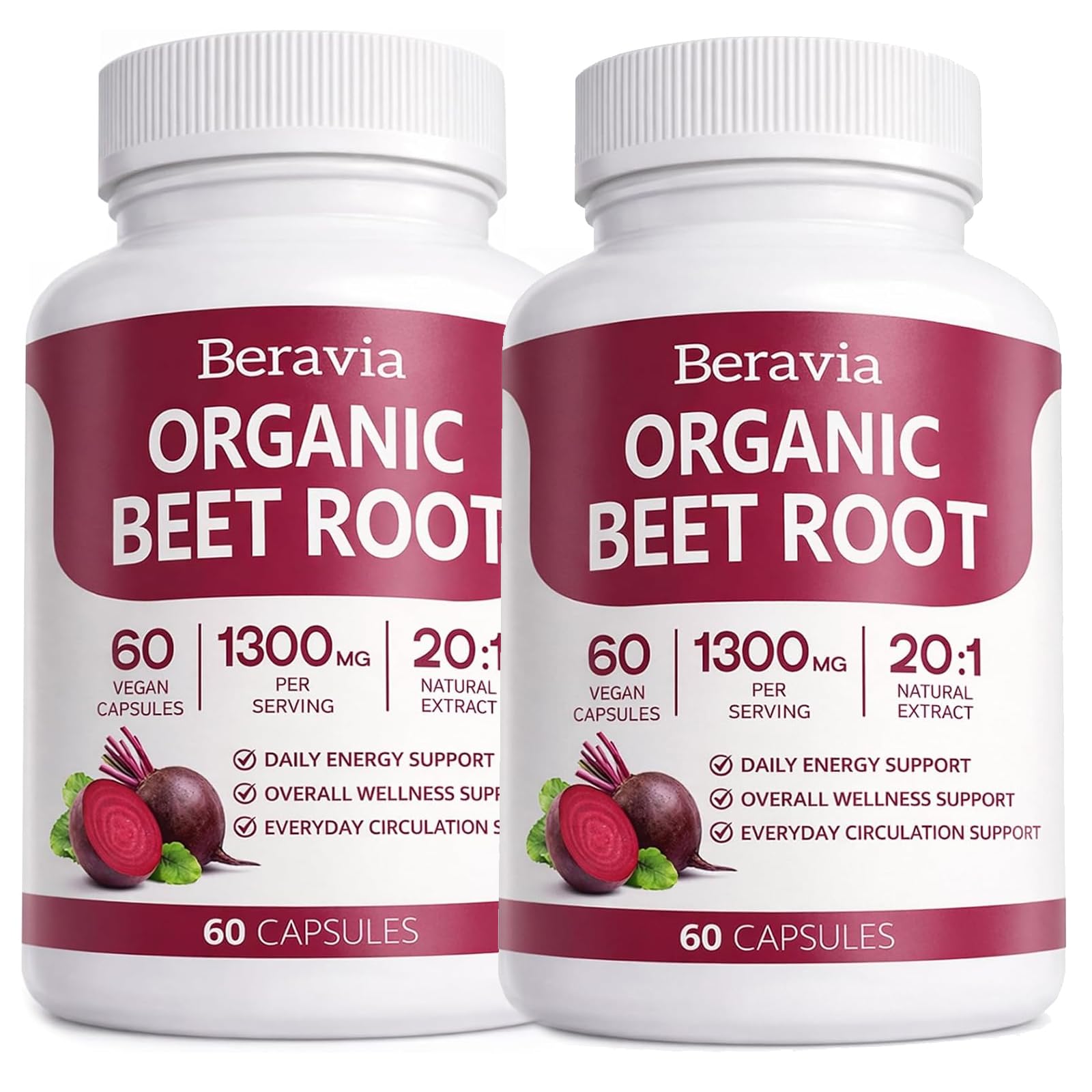 Beravia Organic Beet Root Capsule 120 Count