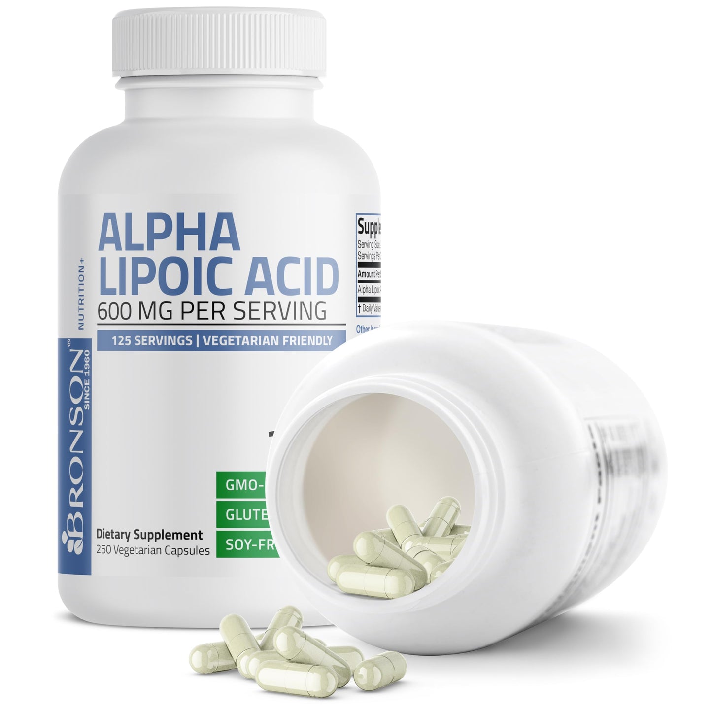 Bronson Alpha Lipoic Acid 600 mg Glucose Metabolism Support Capsules, 250