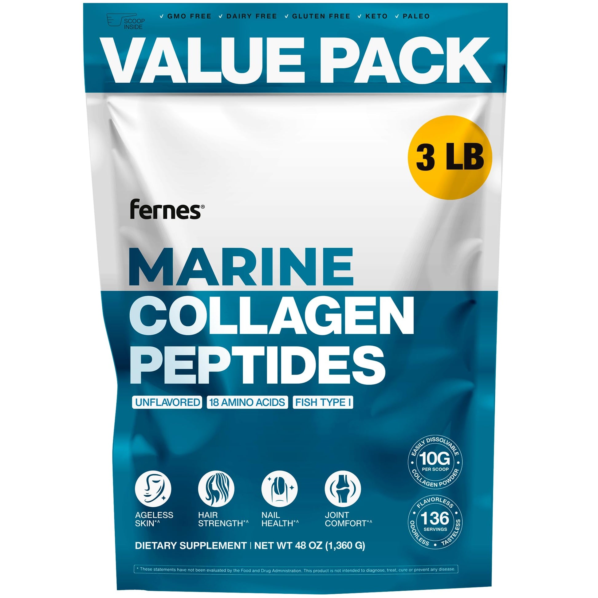 Fernes Marine Collagen Powder 48, 3 lb