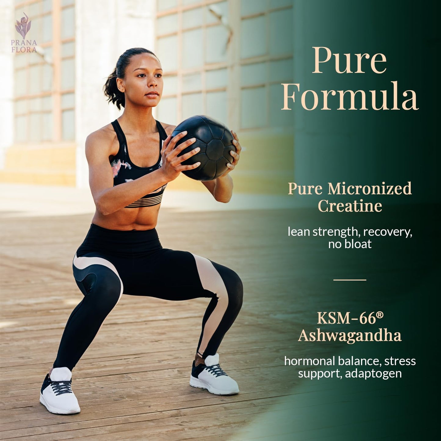 Prana Flora FemPower Creatine for Women with KSM-66 Powder, 4.4 Ounce