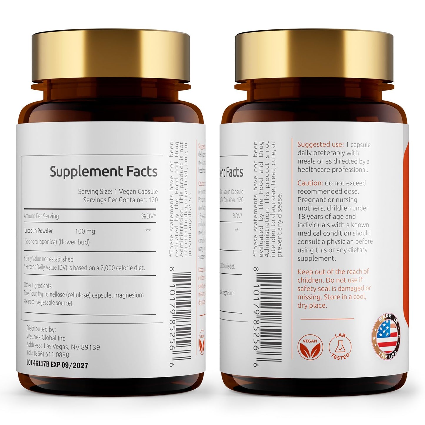 Temimar Luteolin Supplement 100mg Capsule, 120 Capsules