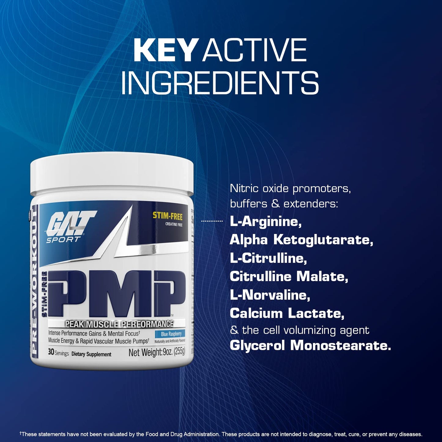 GAT SPORT PMP Peak Muscle Performance Pre-Workout Powder 9 oz
