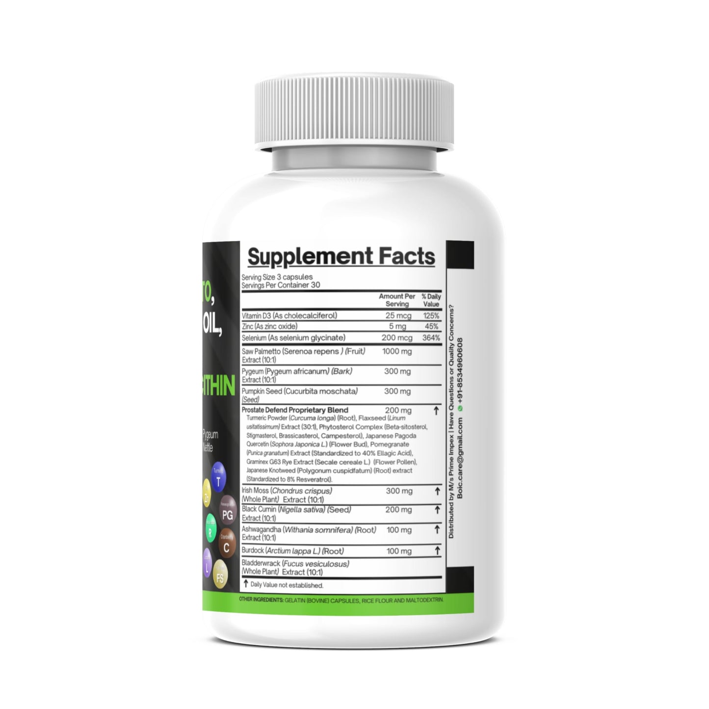 BOIC Saw Palmetto Prostate Support Extra Strength with Pumpkin Seed Oil, Pygeum, Sunflower Lecithin, Stinging Nettle & Cranberry – Zinc, Selenium & Lycopene, 90 Capsules