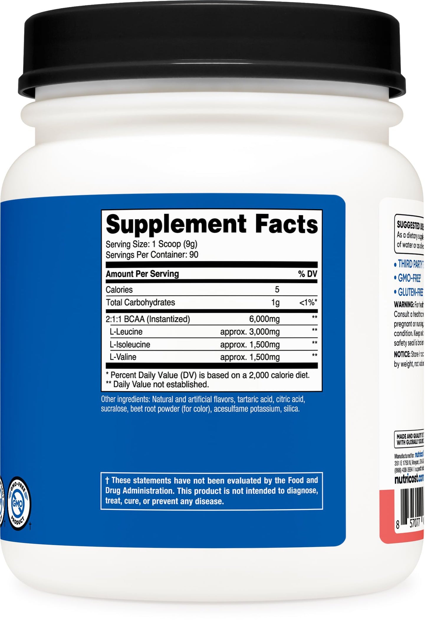Nutricost BCAA Powder Watermelon 28.6 Servings