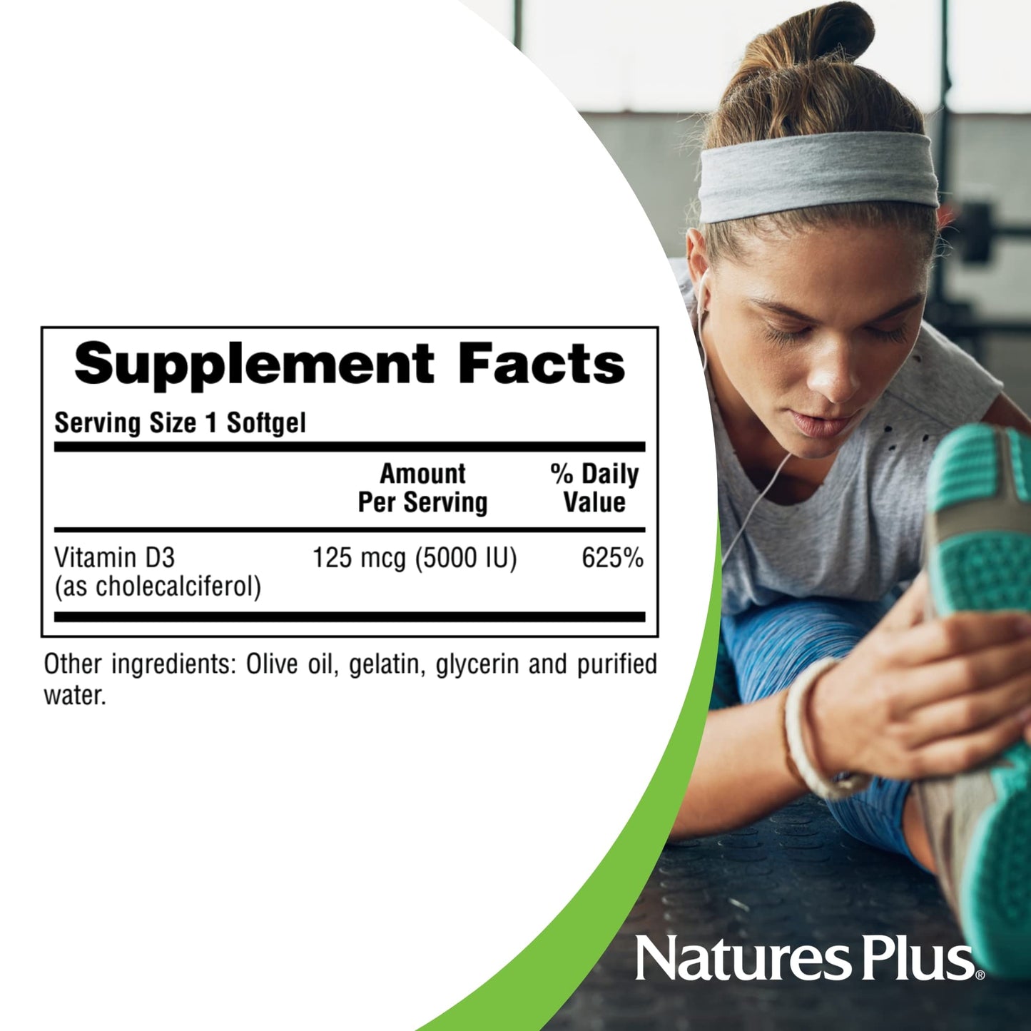 NaturesPlus Vitamin D3 5000 IU Softgels 60 Softgels