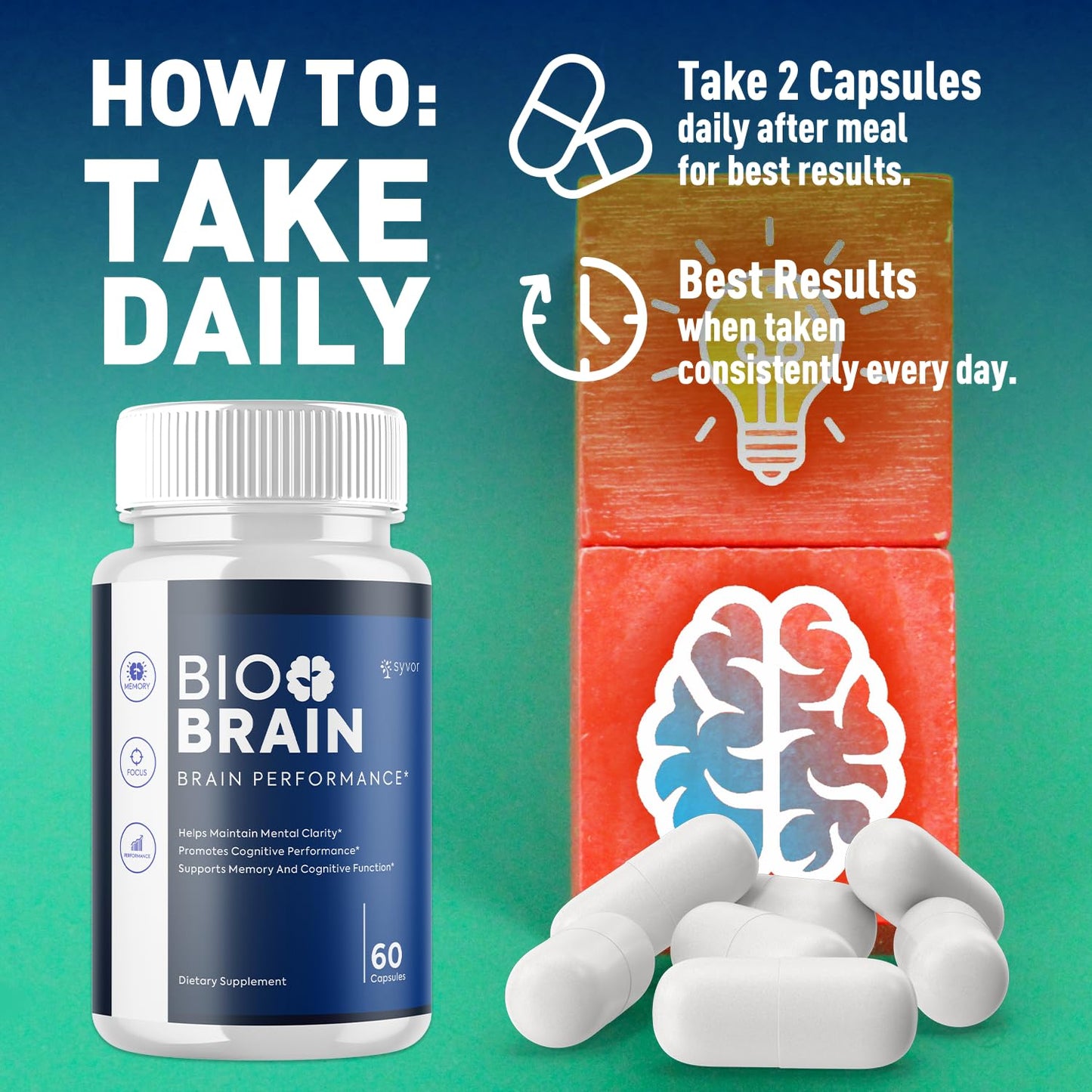 Syvor Bio Brain Capsules, 120 Capsules