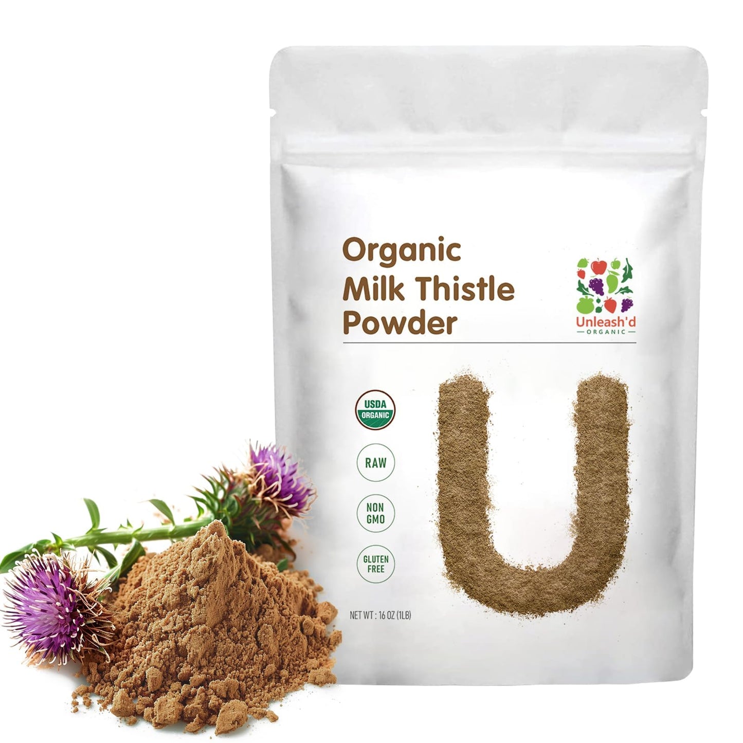 UNLEASH'D ORGANIC Milk Thistle Powder 16 oz