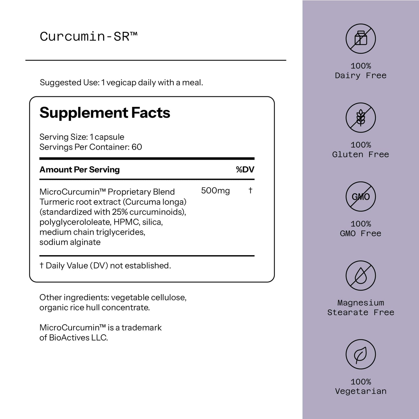 Quality of Life Curcumin-SR Healthy Aging, Inflammation Support 60 Capsules