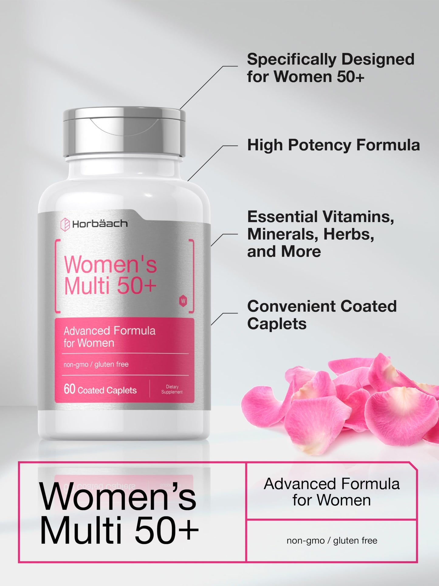Horbäach Women's Multivitamin 50 Plus Caplets 60 Count