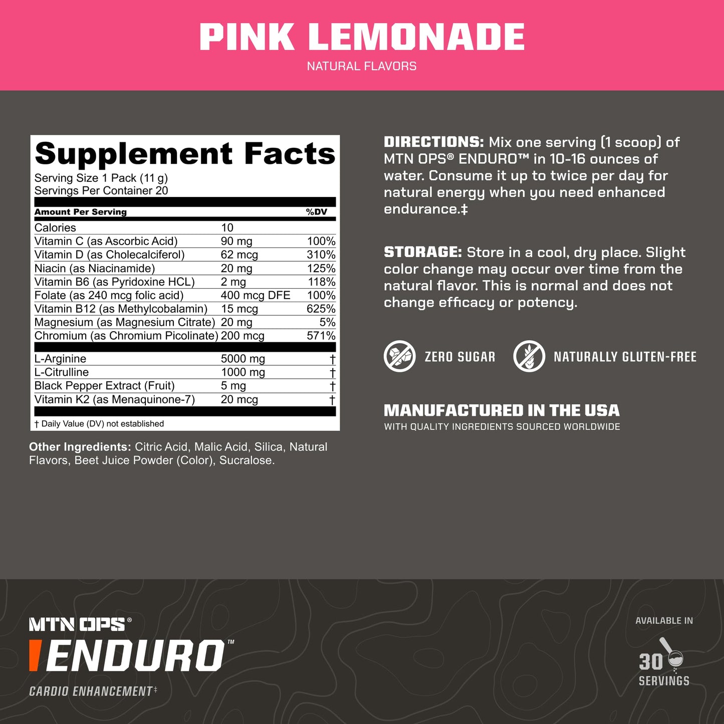 MTN OPS Enduro Nitric Oxide Pre Workout Powder 1 Ounce (Pack of 1)