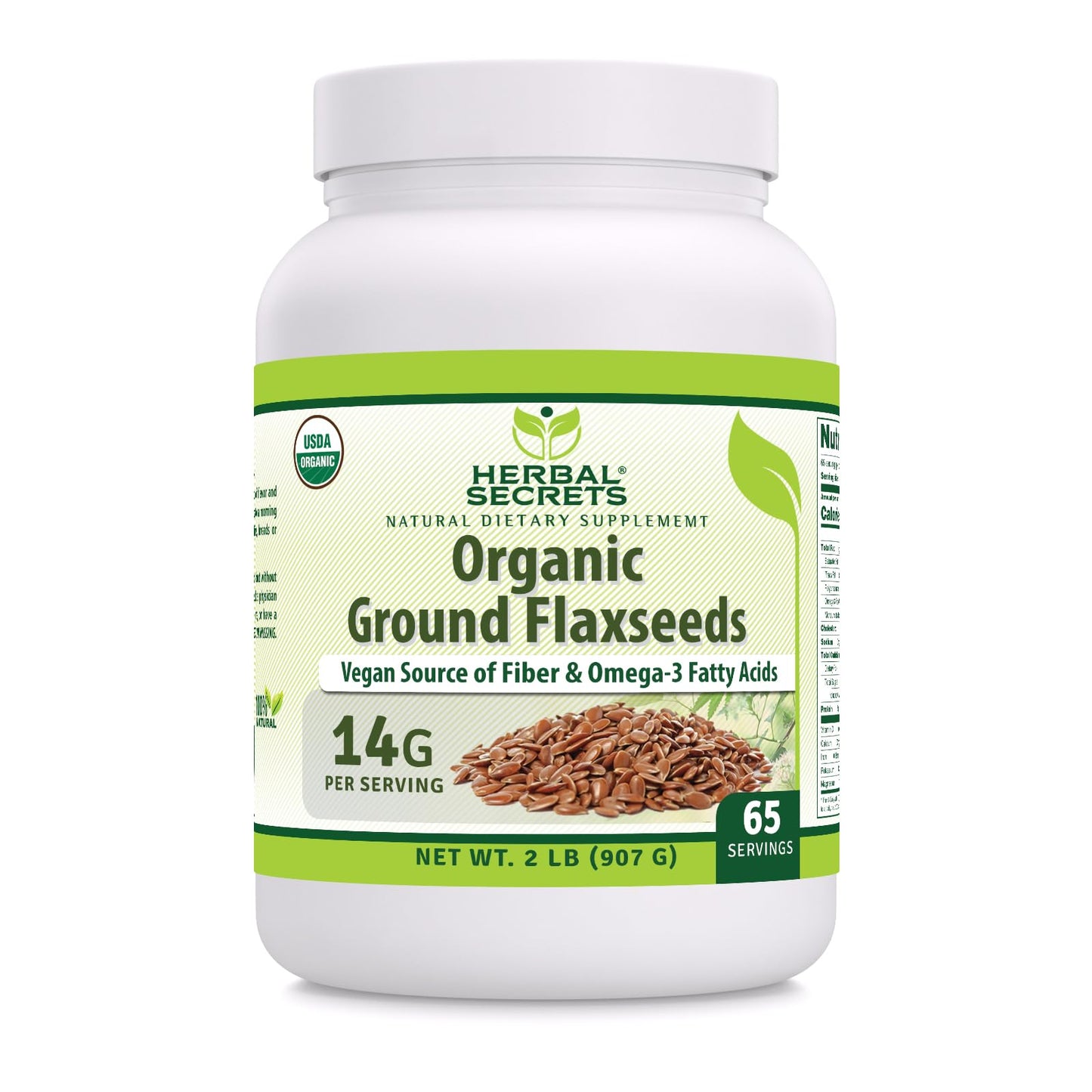 Herbal Secrets Ground Flaxseeds Powder 32 Ounce (Pack of 1)