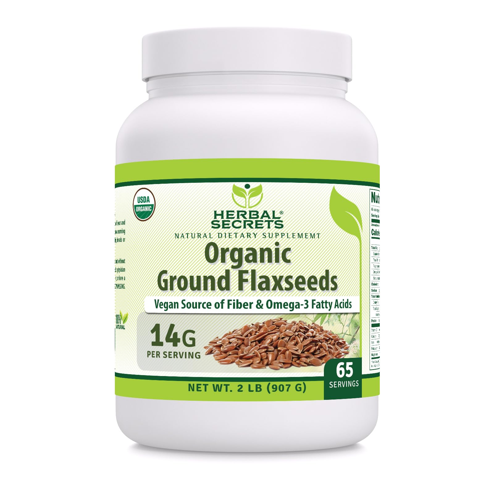 Herbal Secrets Ground Flaxseeds Powder 32 Ounce (Pack of 1)