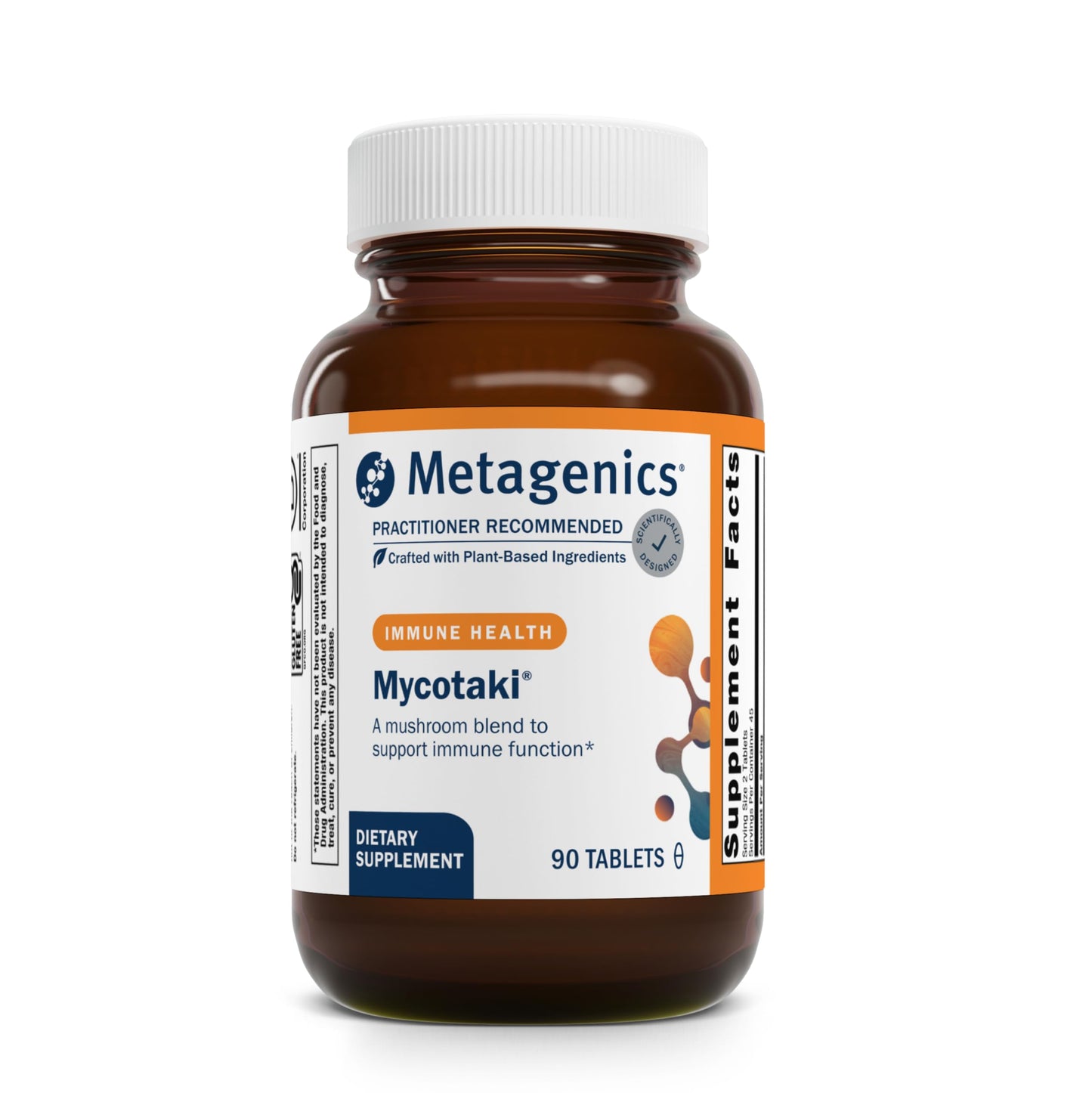 Metagenics Mycotaki Immune Support for System Under Occasional Stress with Reishi, Shiitake, Fu-Ling, Turkey Tail, Cordyceps, Oyster & Maitake - Adaptogenic Mushroom Blend Tablets, 90 Count