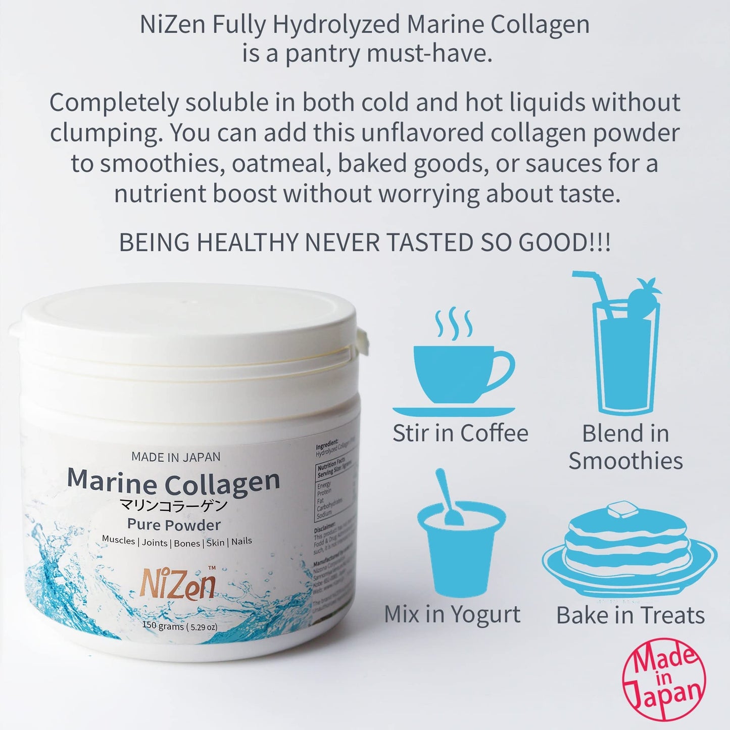 Nizen Marine Collagen Pure Powder, 5.3 Ounce