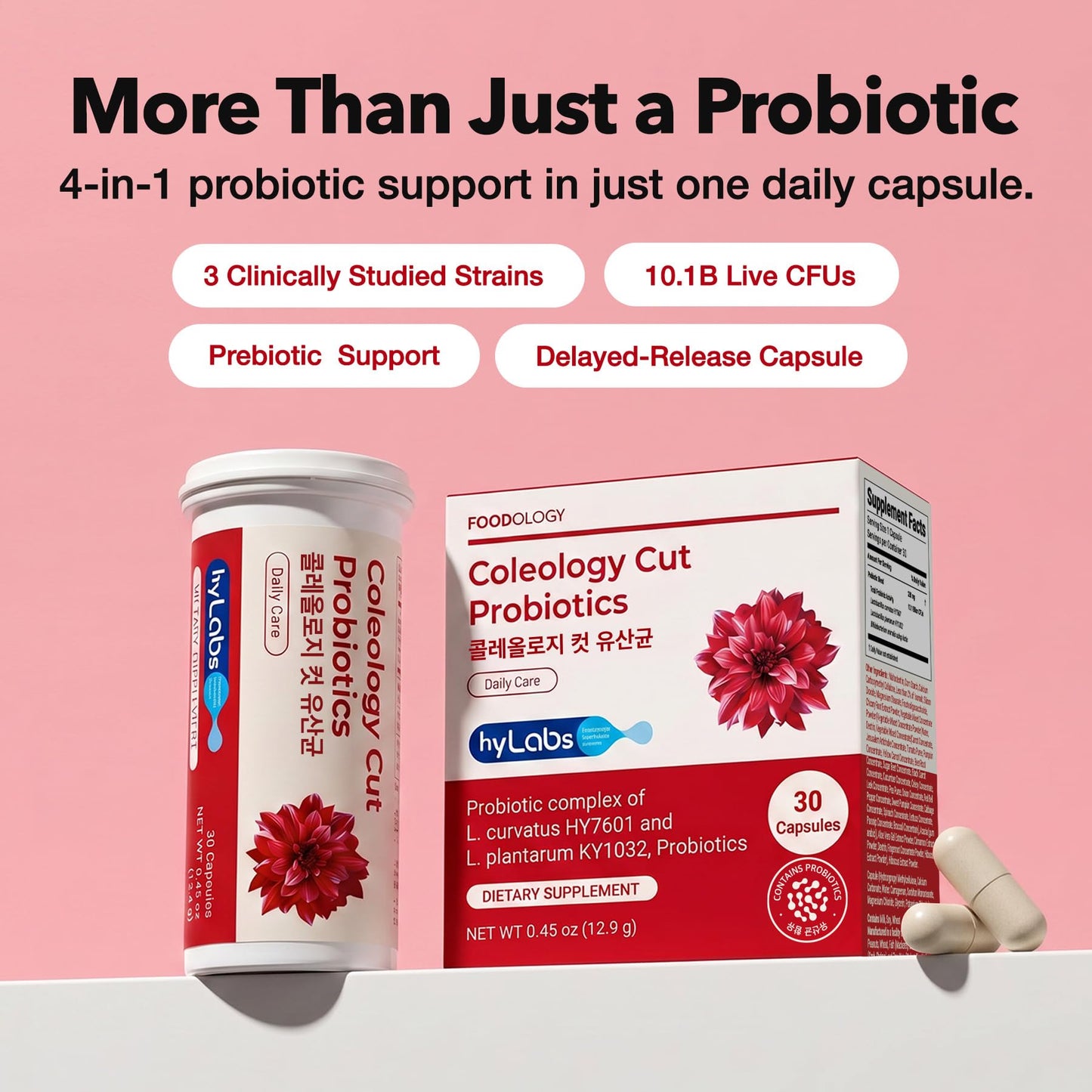 FOODOLOGY Coleology Cut Probiotics for Bloating Relief 10.1B CFU Capsules 30
