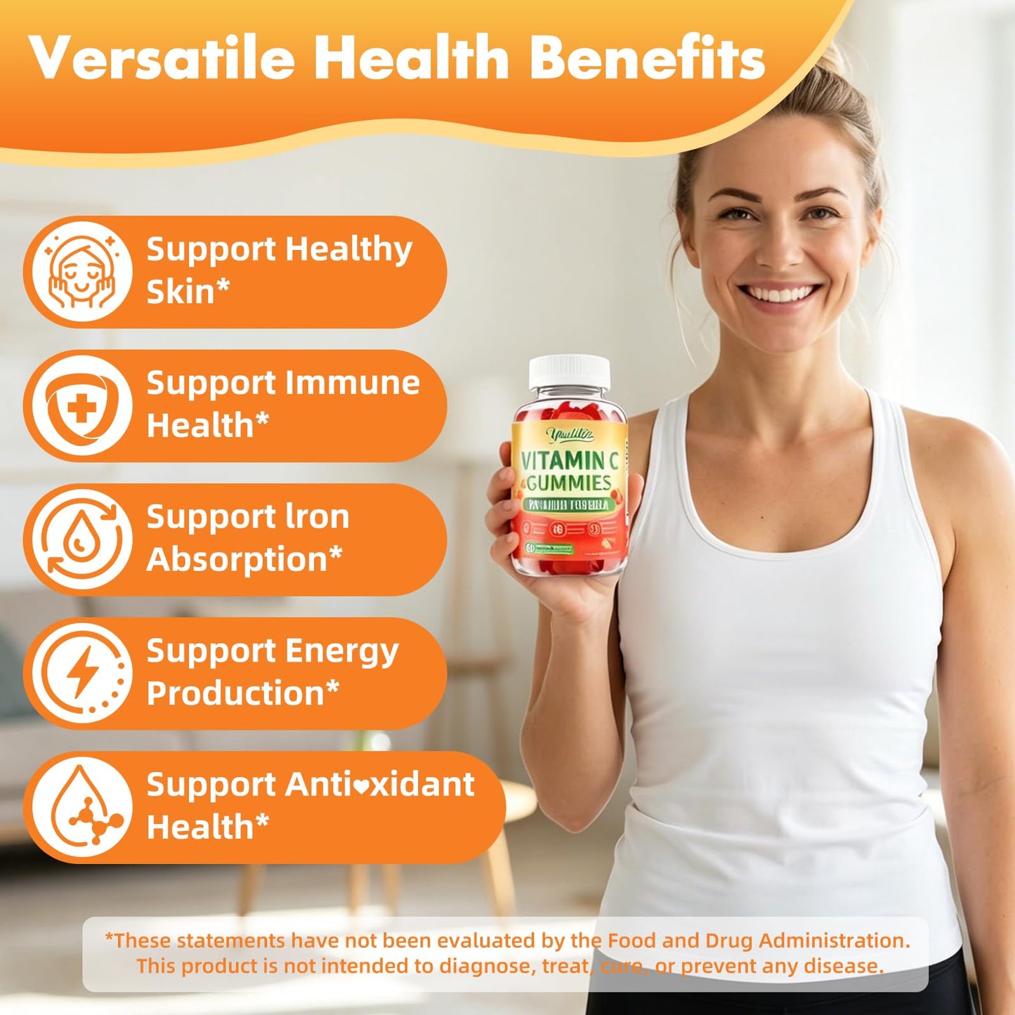 Youlikee Vitamin C Gummies for Adults, 120 Gummies