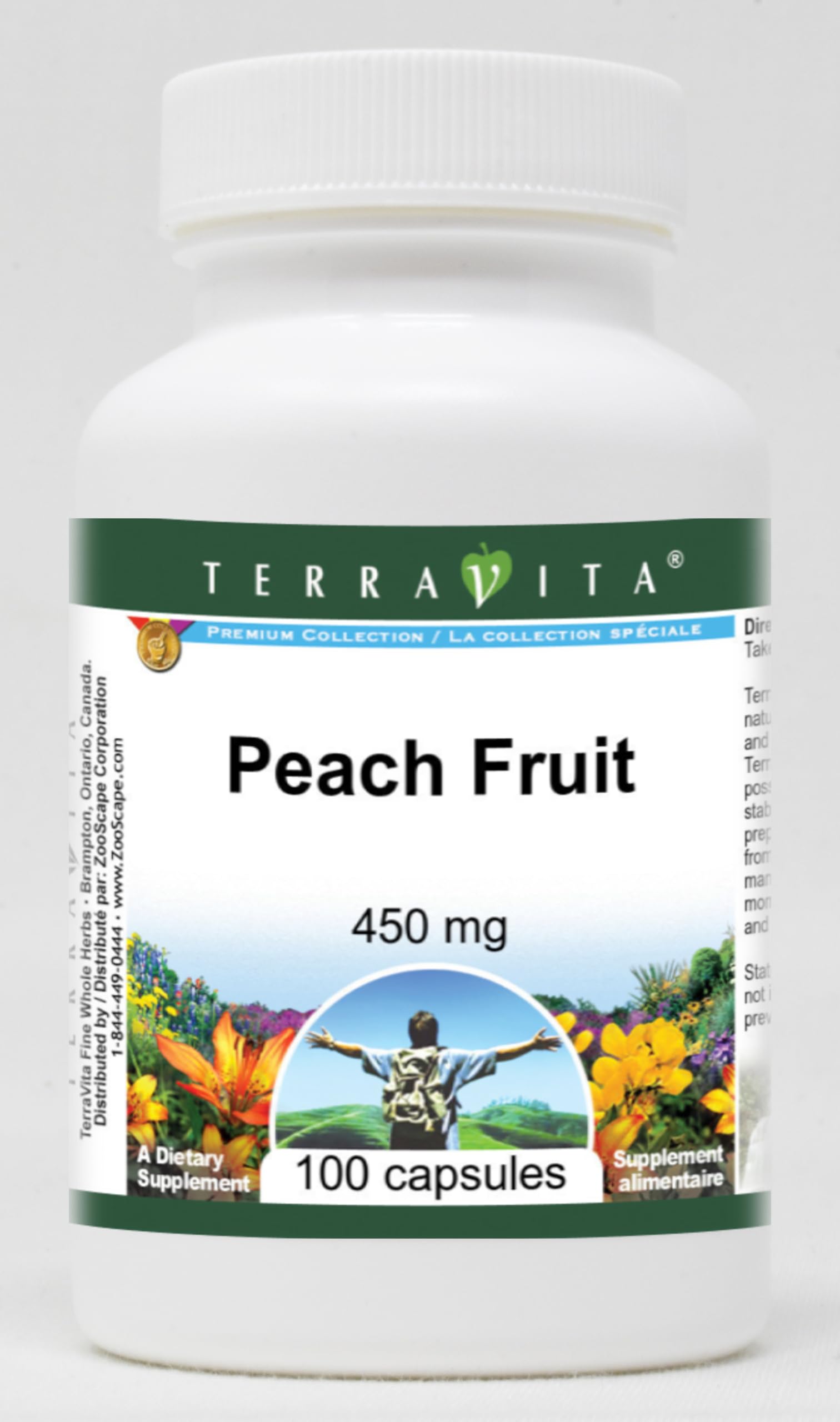 Terravita Peach Fruit 450 mg Capsules, 100 Count