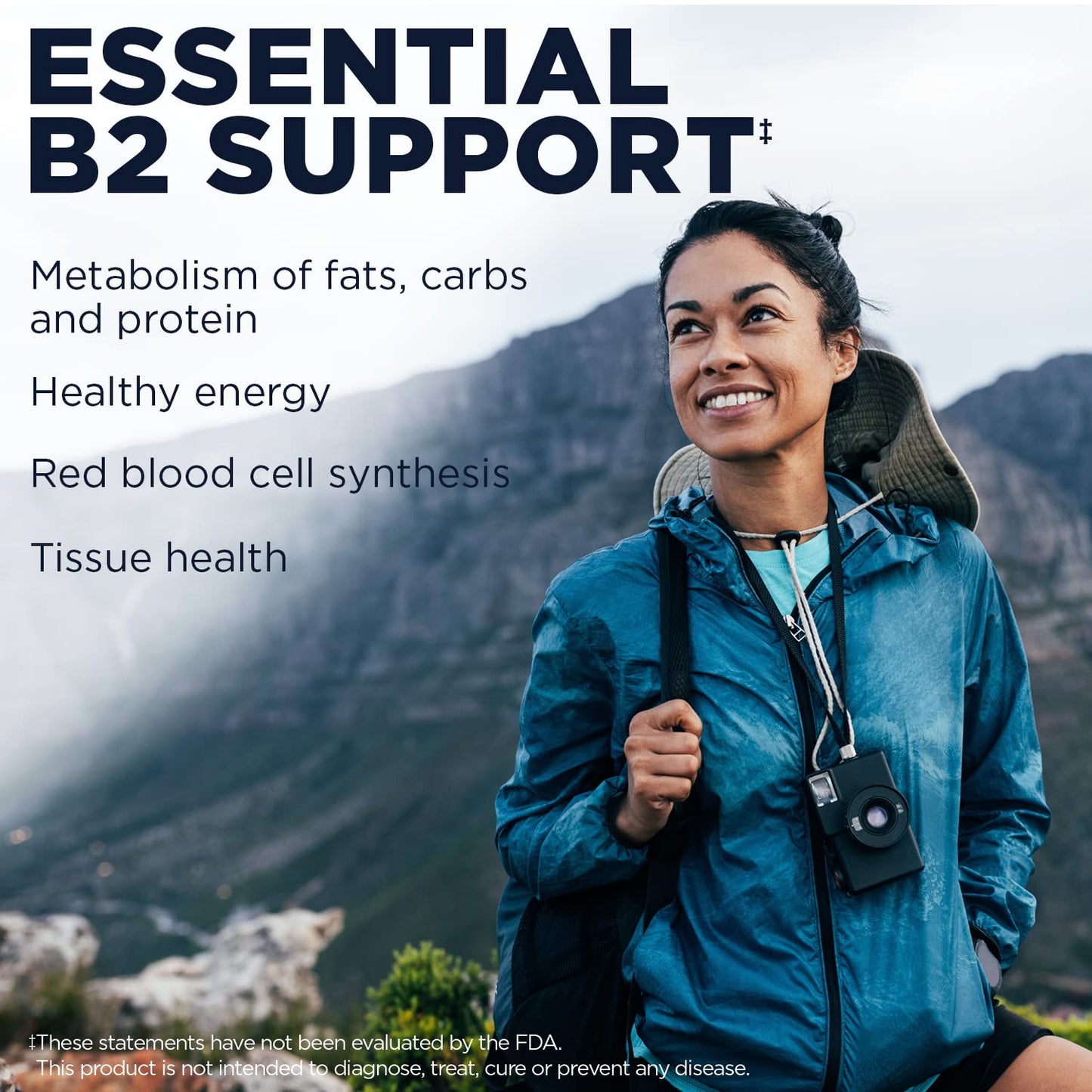 KAL Vitamin B2 100mg, Riboflavin B2 Tablet, 60 Tablets