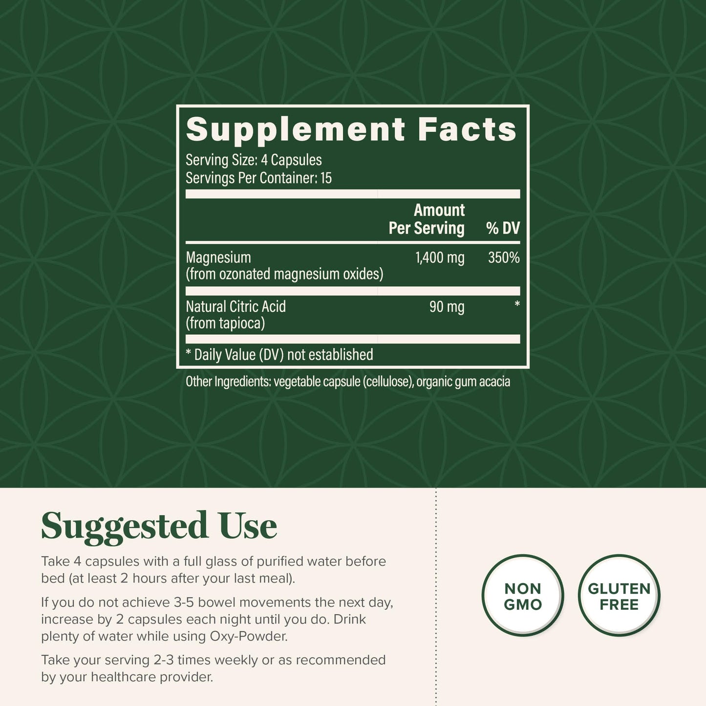 Global Healing Center Oxy-Powder Colon Cleanse Capsules 60 Count