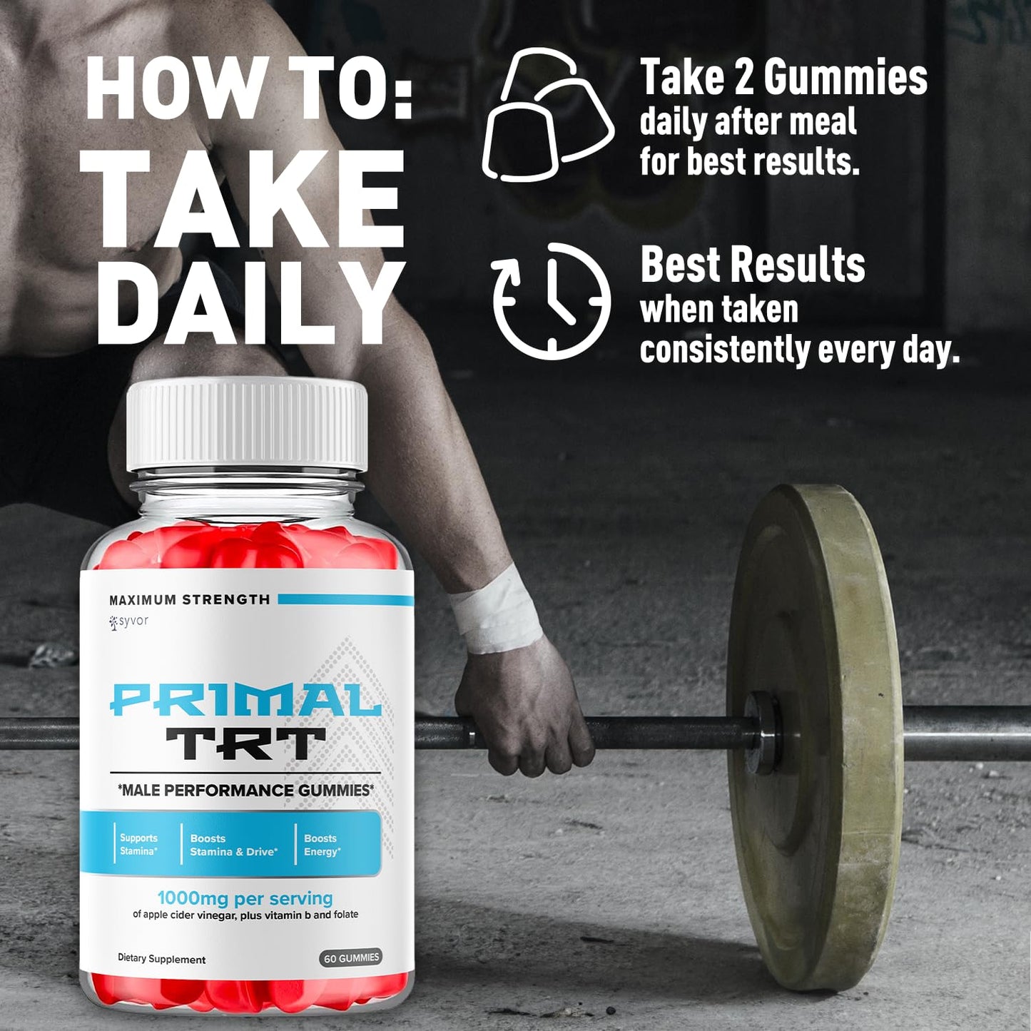 Syvor Primal TRT XL Gummies, 120 Gummies