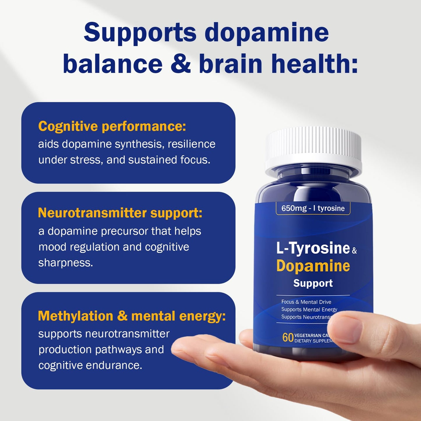 Happy Saffron Plus Dopamine Brain Food - 650 mg L-Tyrosine Supplement - Dopamine Support Capsule 1