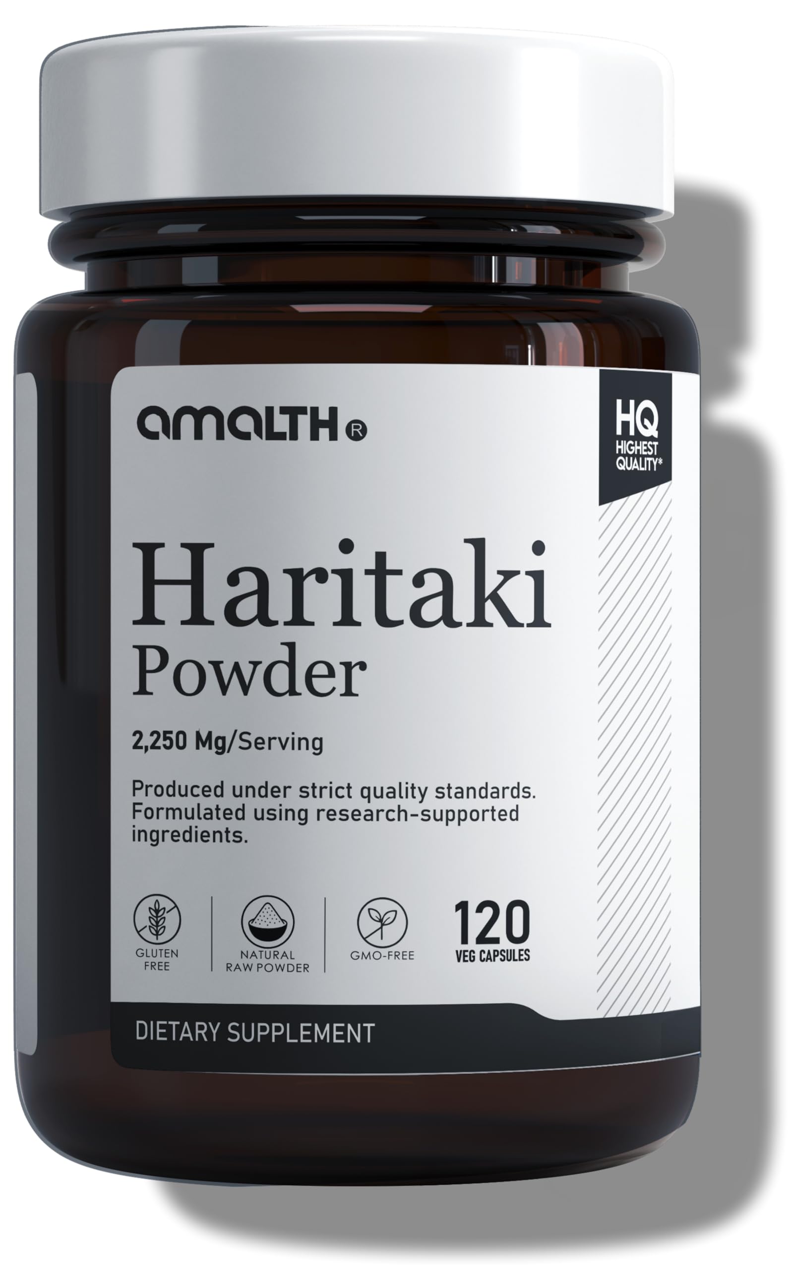 AMALTH Organic Indian Haritaki Capsules, 150 Count