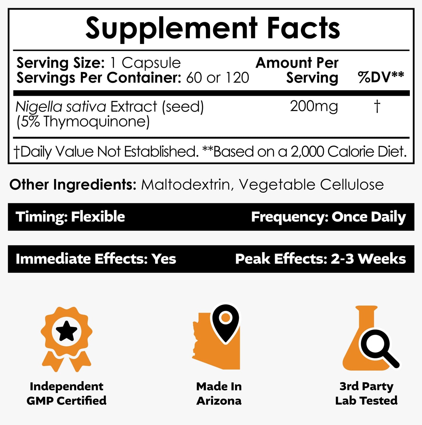 Nootropics Depot Nigella Sativa Extract Capsules 120 Count