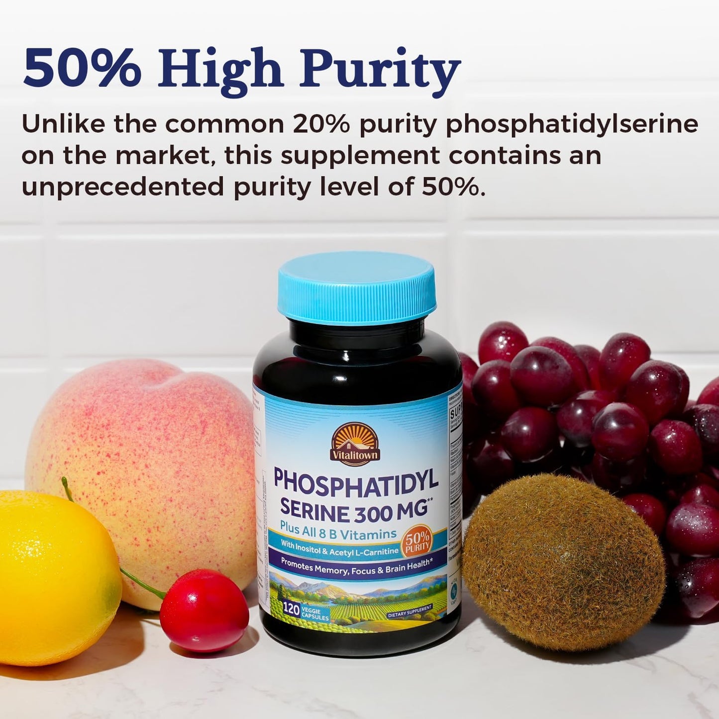 Vitalitown Phosphatidylserine 300mg Capsule, 120 Capsules