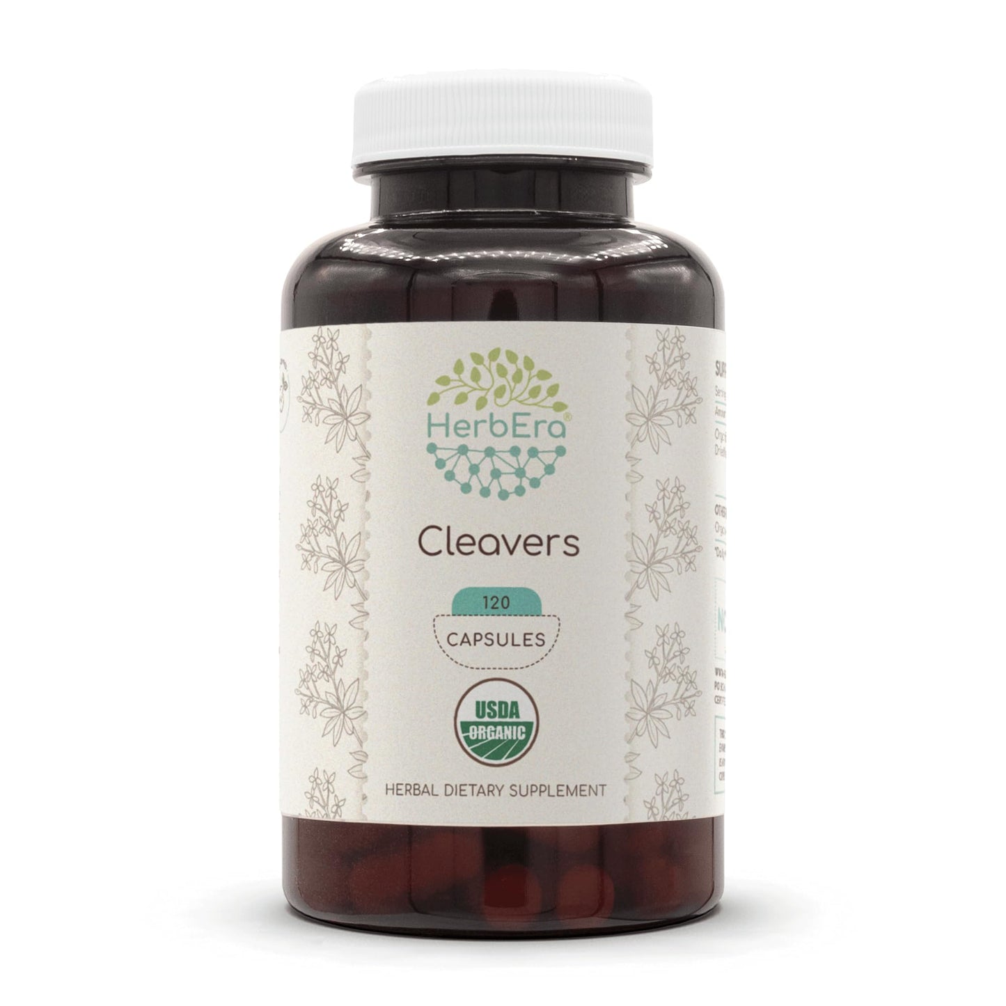 HerbEra Cleavers USDA Organic 120 Capsules