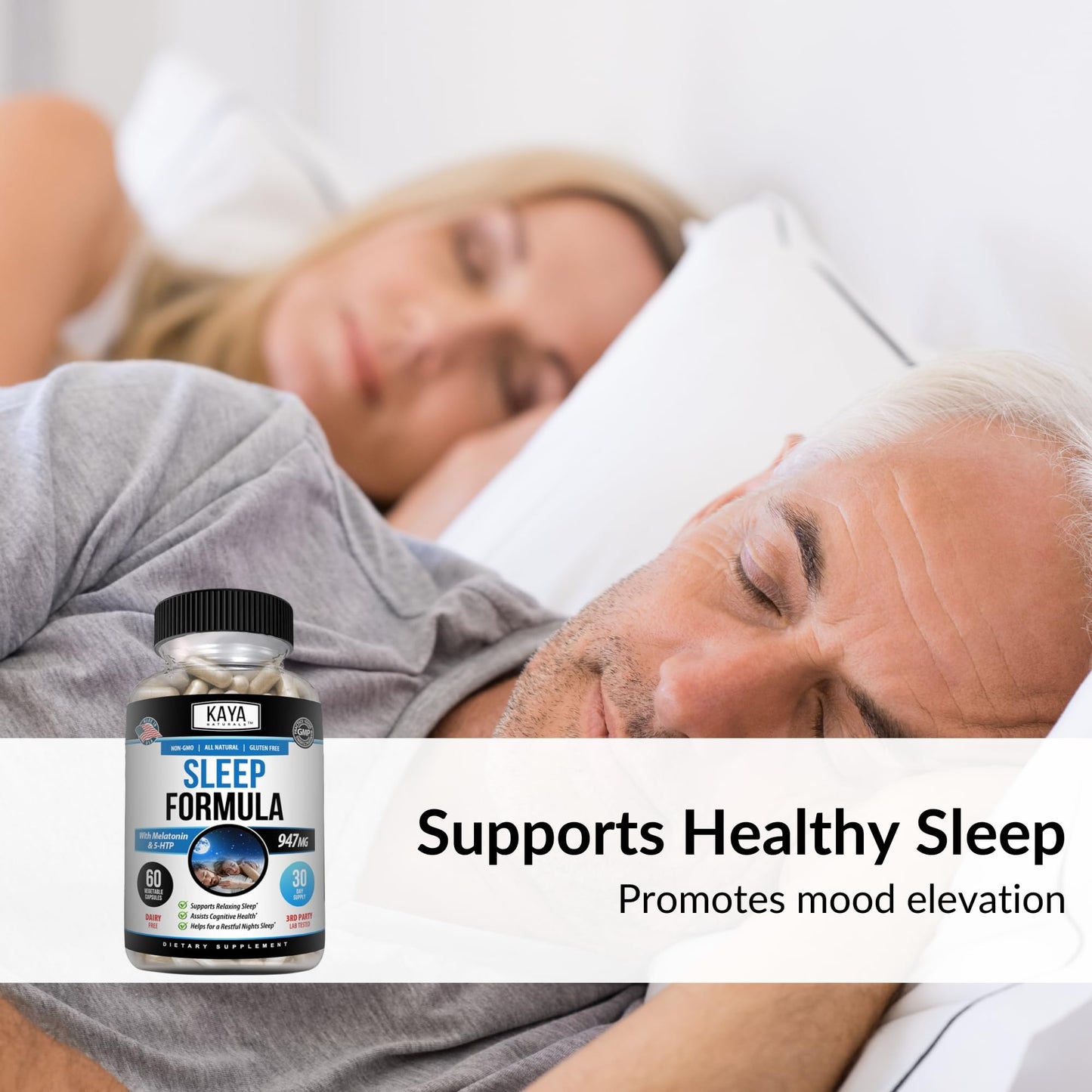 Kaya Naturals Sleep Support Formula with Melatonin Capsules 60 Count