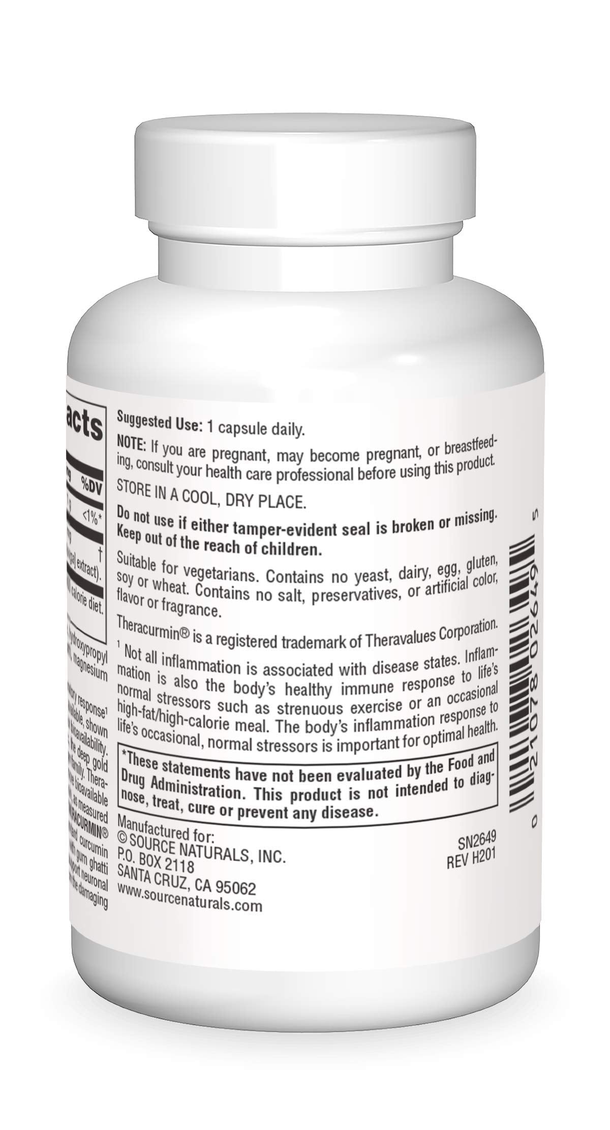 Source Naturals Theracurmin 600 mg Vegetarian Capsule, 30 Capsules