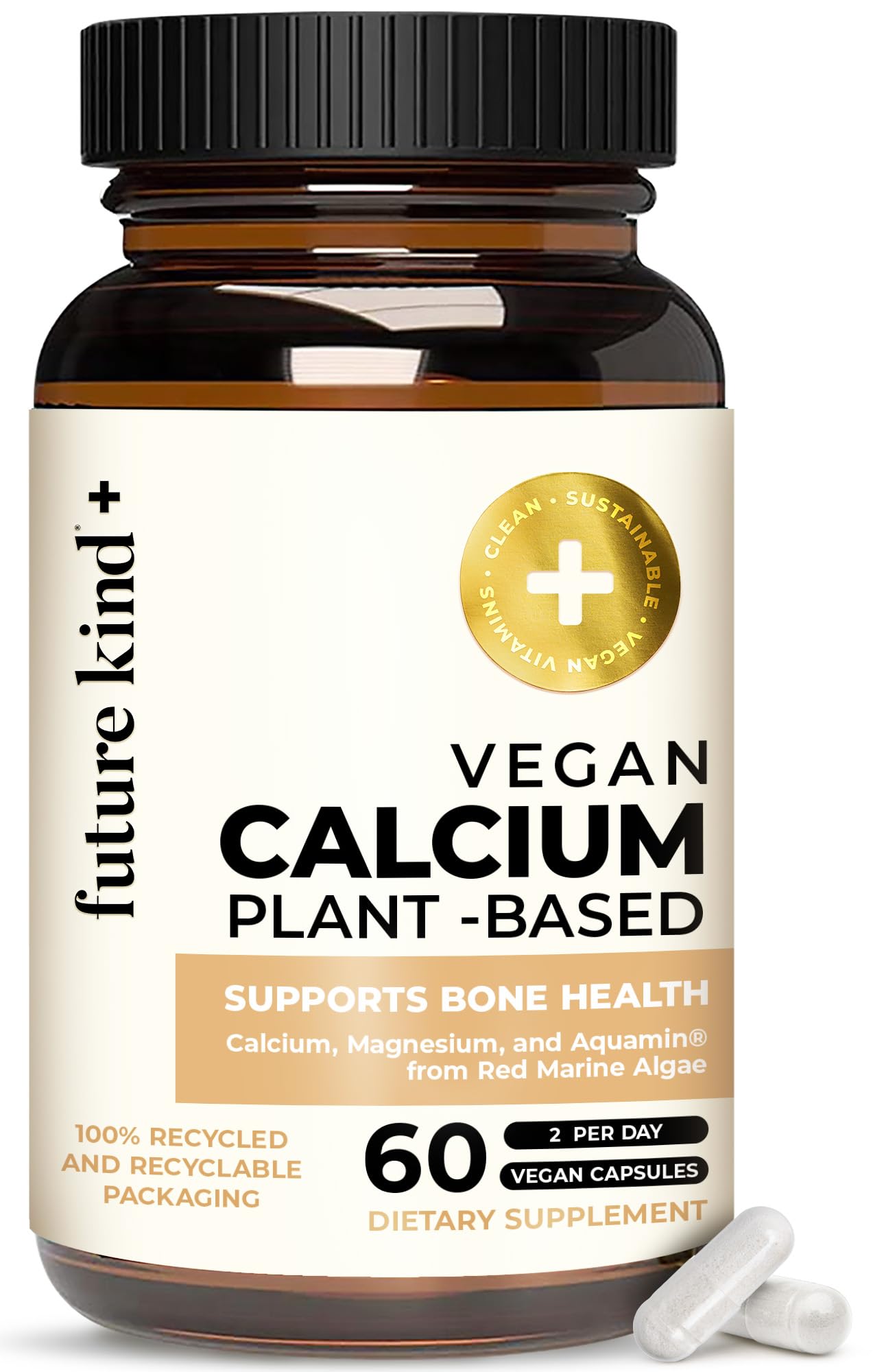 Future Kind Vegan Calcium Magnesium Supplement 60 Capsules