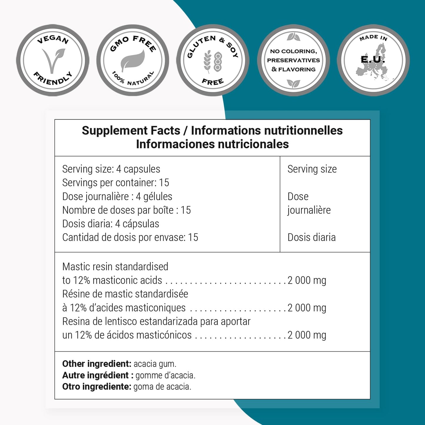 Supersmart Mastic Gum Supplement Capsule 60 Count