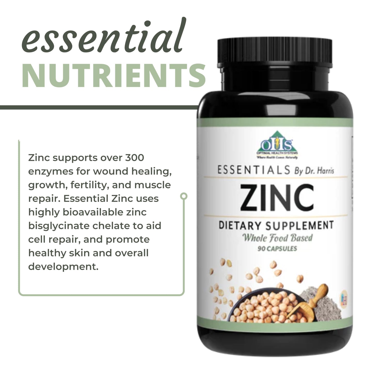 Optimal Health Systems Essential Zinc Capsules 90 Count