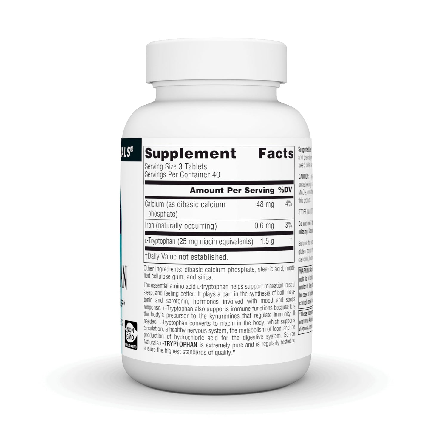 Source Naturals L-Tryptophan 500mg Tablet, 120 Tablets