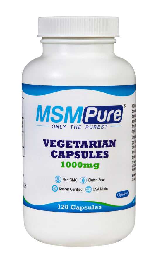 KALA HEALTH MSMPure MSM Vegetarian Capsules – 1,000 mg US-Sourced MSM per Capsule for Joint Health, Skin Appearance, Hair & Nail Support – 120 Capsules