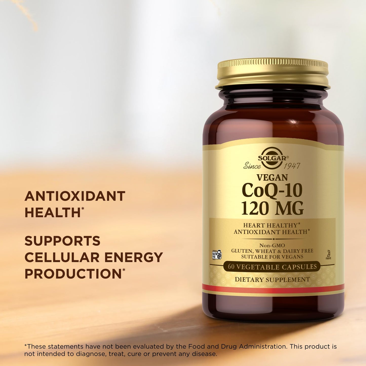 Solgar Vegan CoQ-10 120 mg Vegetable Capsules, 60 Count