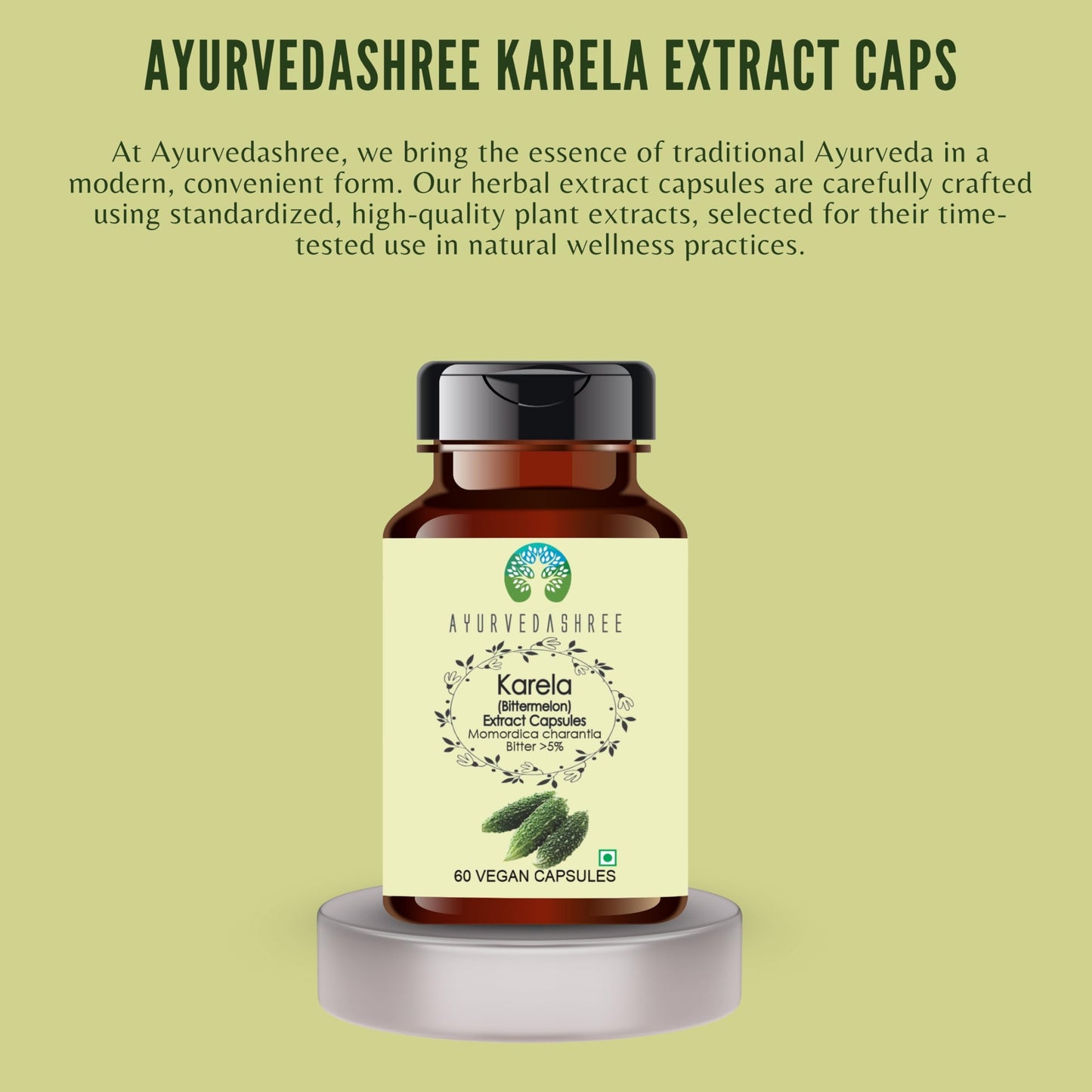 AYURVEDASHREE Karela Extract 500mg Capsules 60