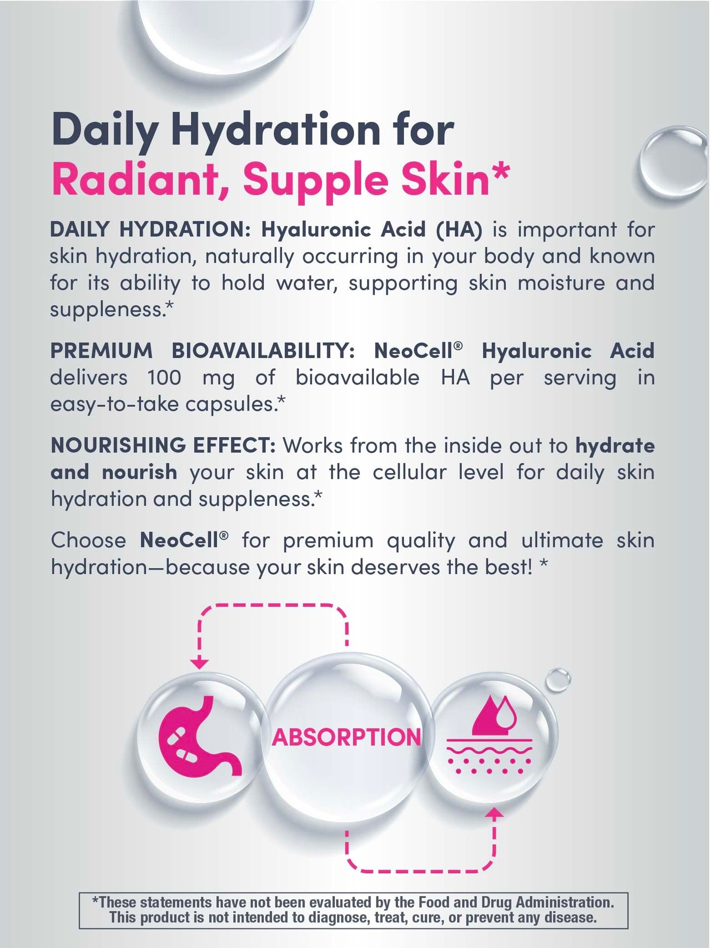 NeoCell Hyaluronic Acid Capsules 60 Capsules