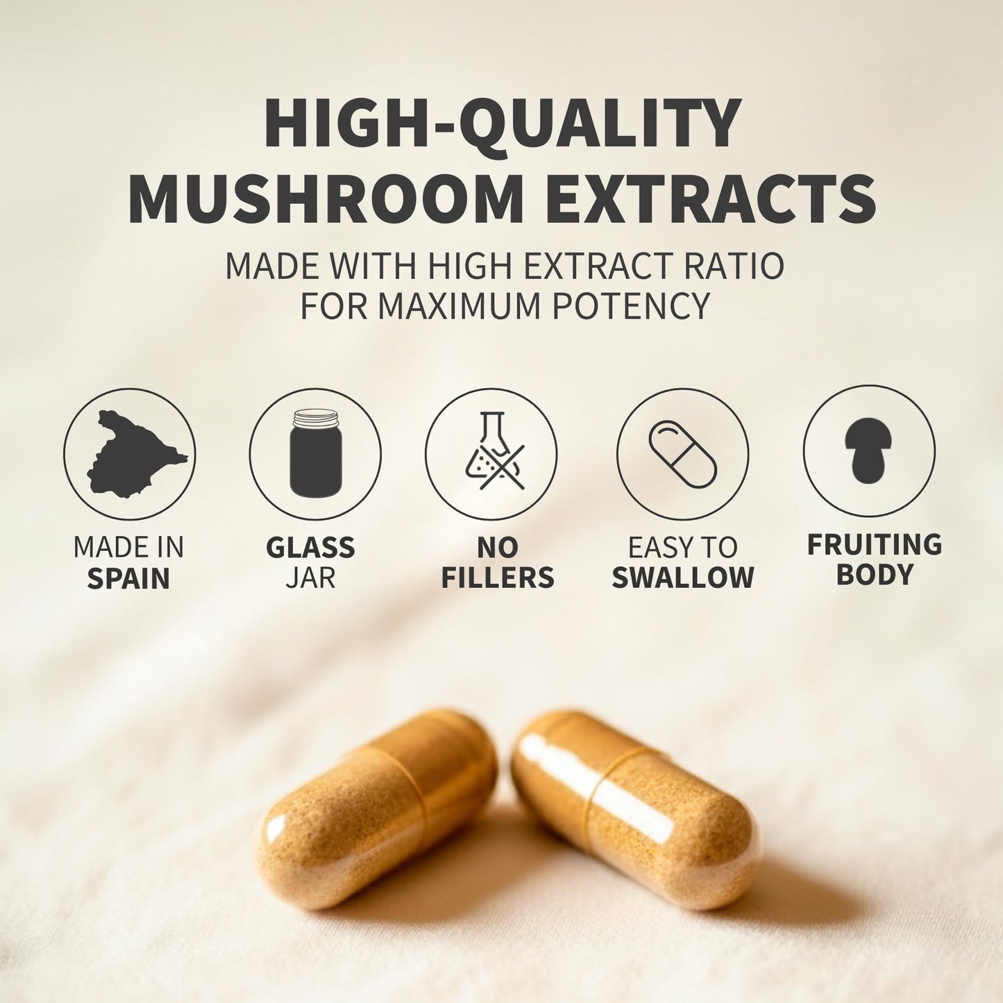 HIFAS DA TERRA Optimum Refill Pack for Women - Mushroom Supplement Complex with Cordyceps & Lions Mane, Adaptogenic Extract Powder, 60 Capsules