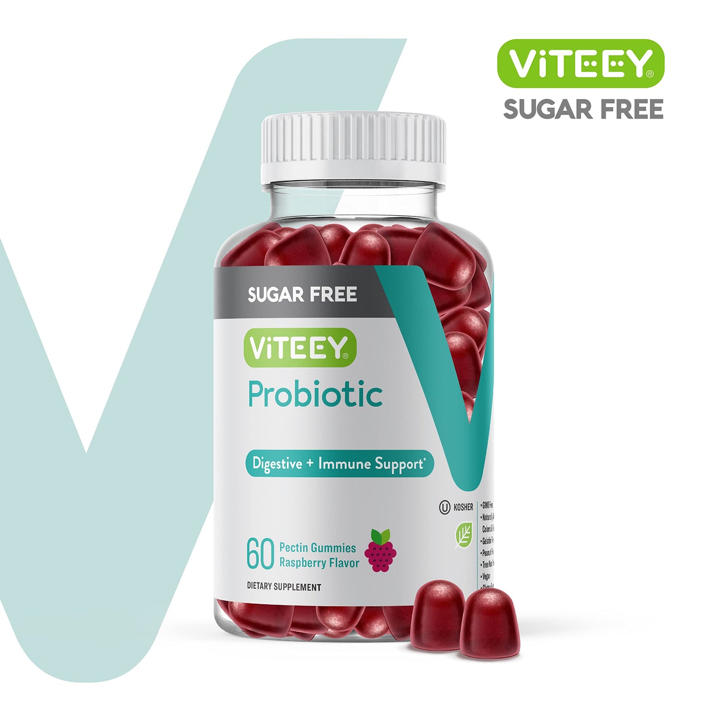 Viteey Probiotic Gummies for Women, Men & Teens Gummy 60 Count