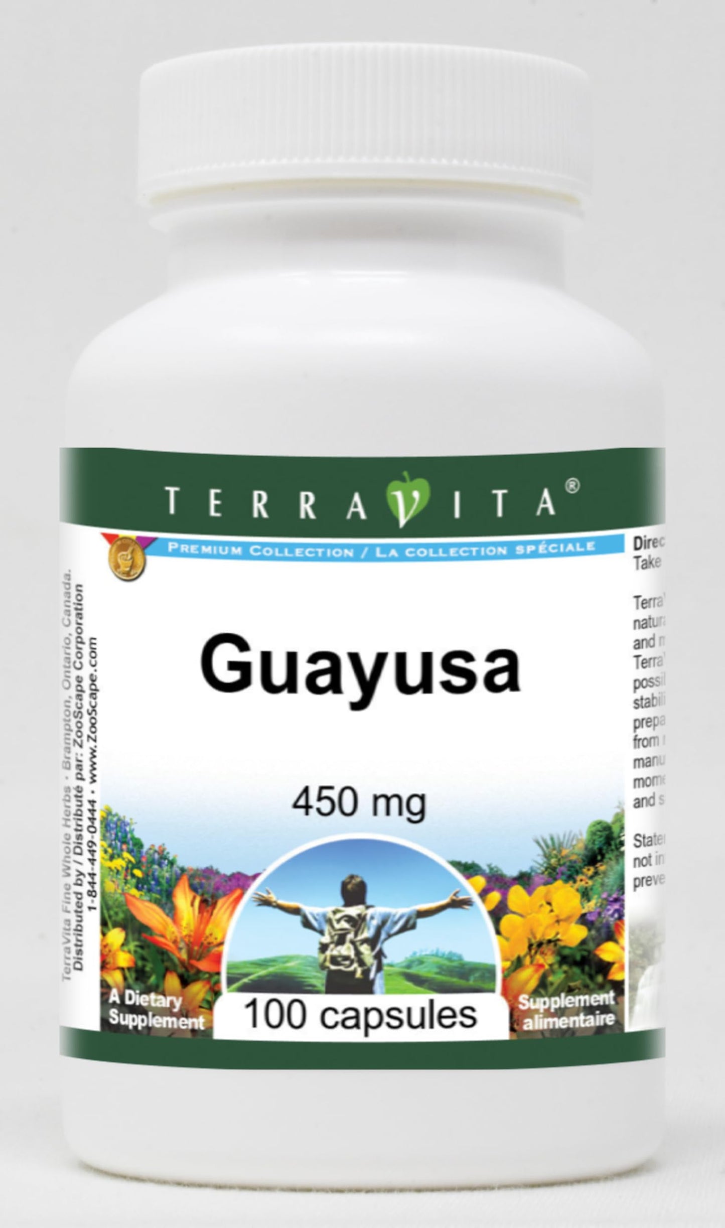 Terravita Guayusa 450 mg Capsule, 100 Count