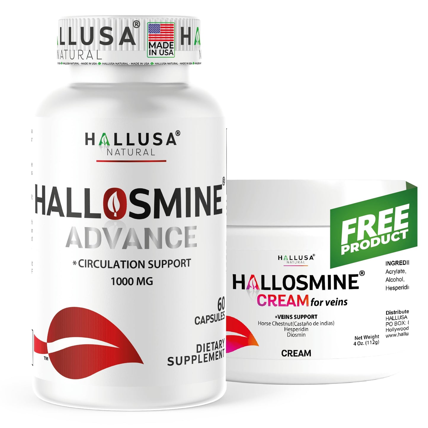 Hallusa Natural Hallosmine Advance Diosmin 1000mg 60 Capsules