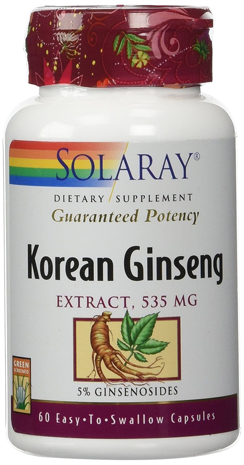 Solaray Korean Ginseng Root 535mg Capsule, 60 Count