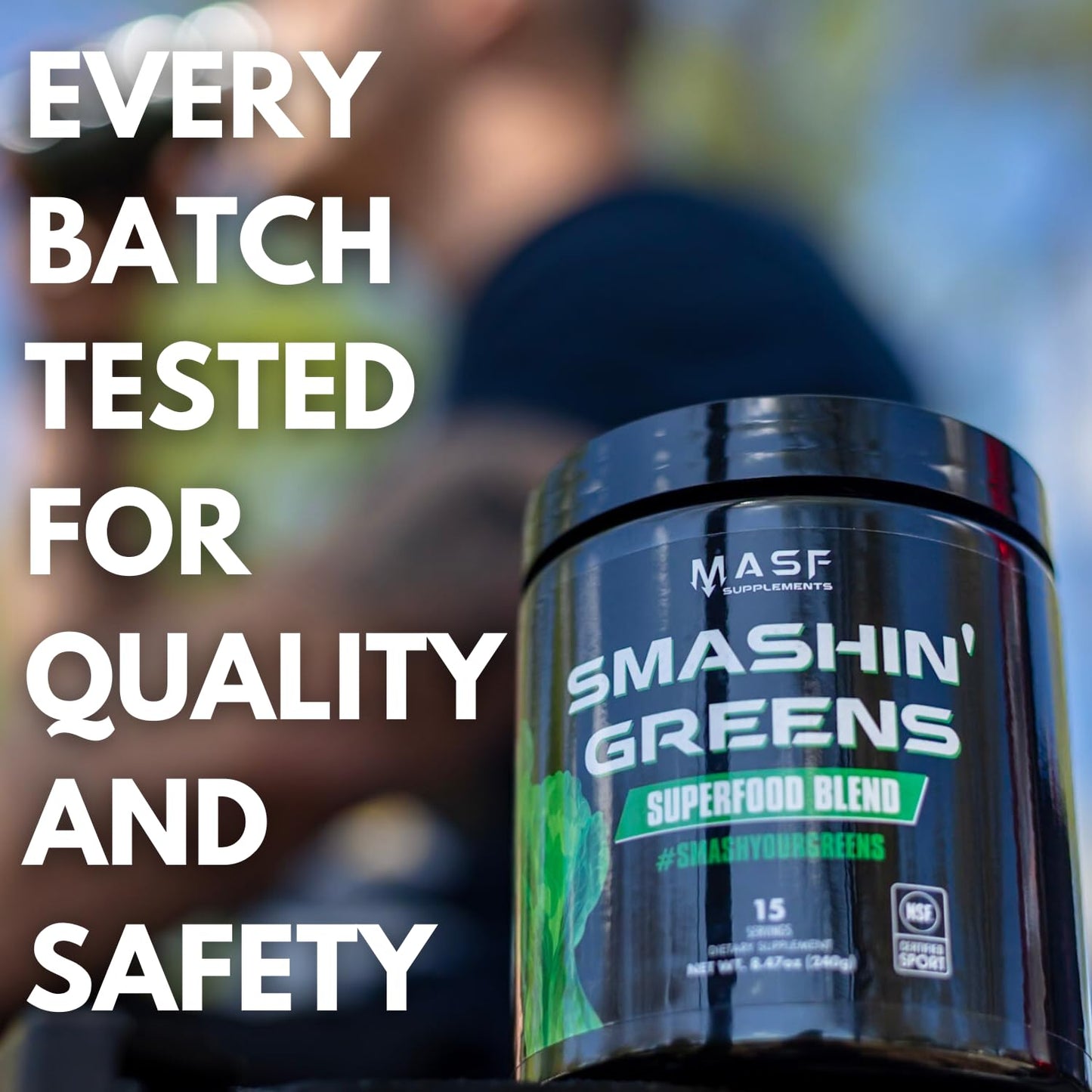 MASF Smashin' Greens Superfood Organic Blend Powder 8.47 Ounce