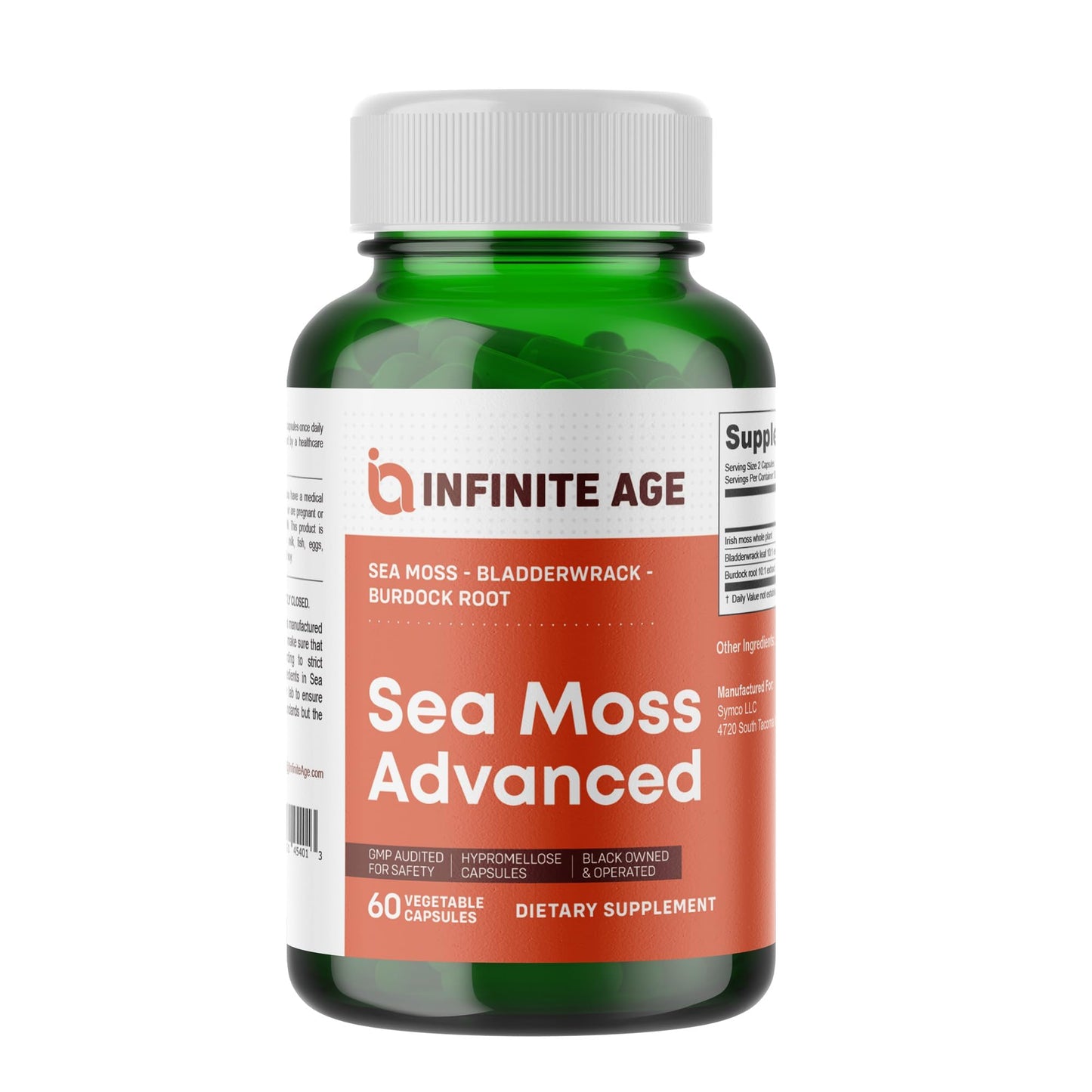INFINITE AGE Sea Moss Advanced Superfood Capsules 1250mg, 60 Count