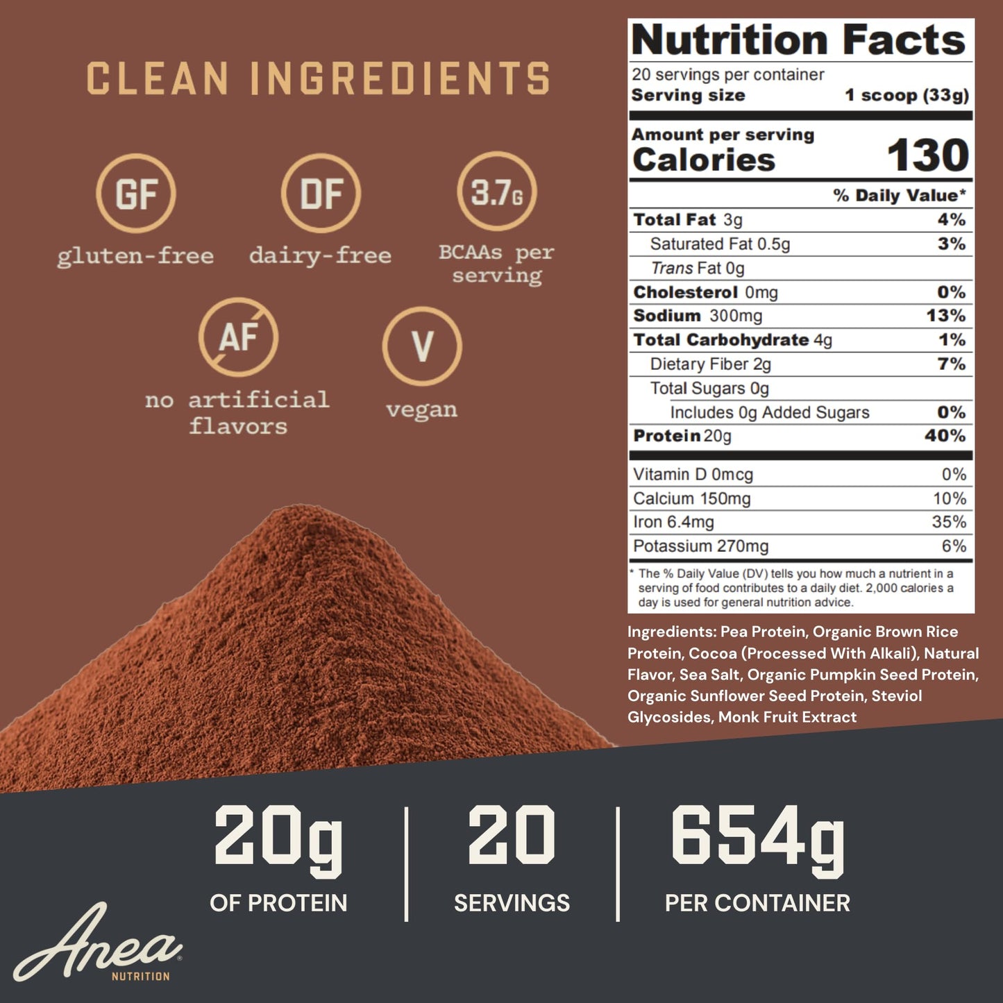 Anea Nutrition Plant Protein Powder Chocolate 23.0692