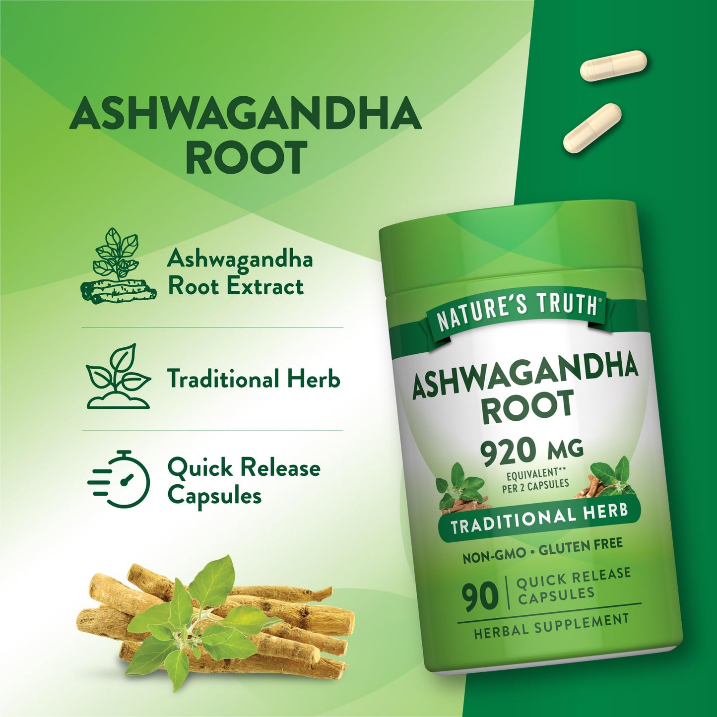 Nature's Truth Ashwagandha Capsules 90 Count