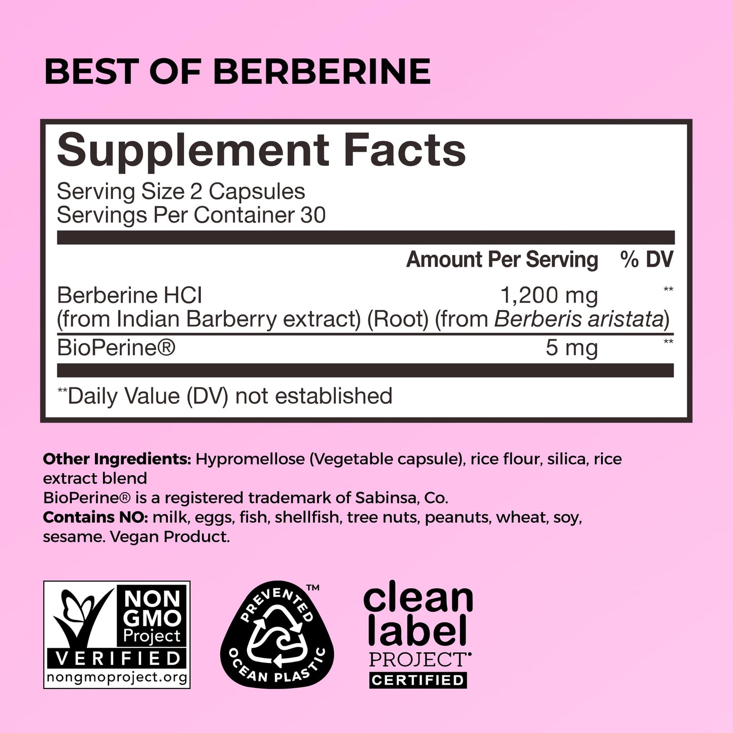 HUM Best of Berberine Supplement 1200mg Capsule, 60 Count