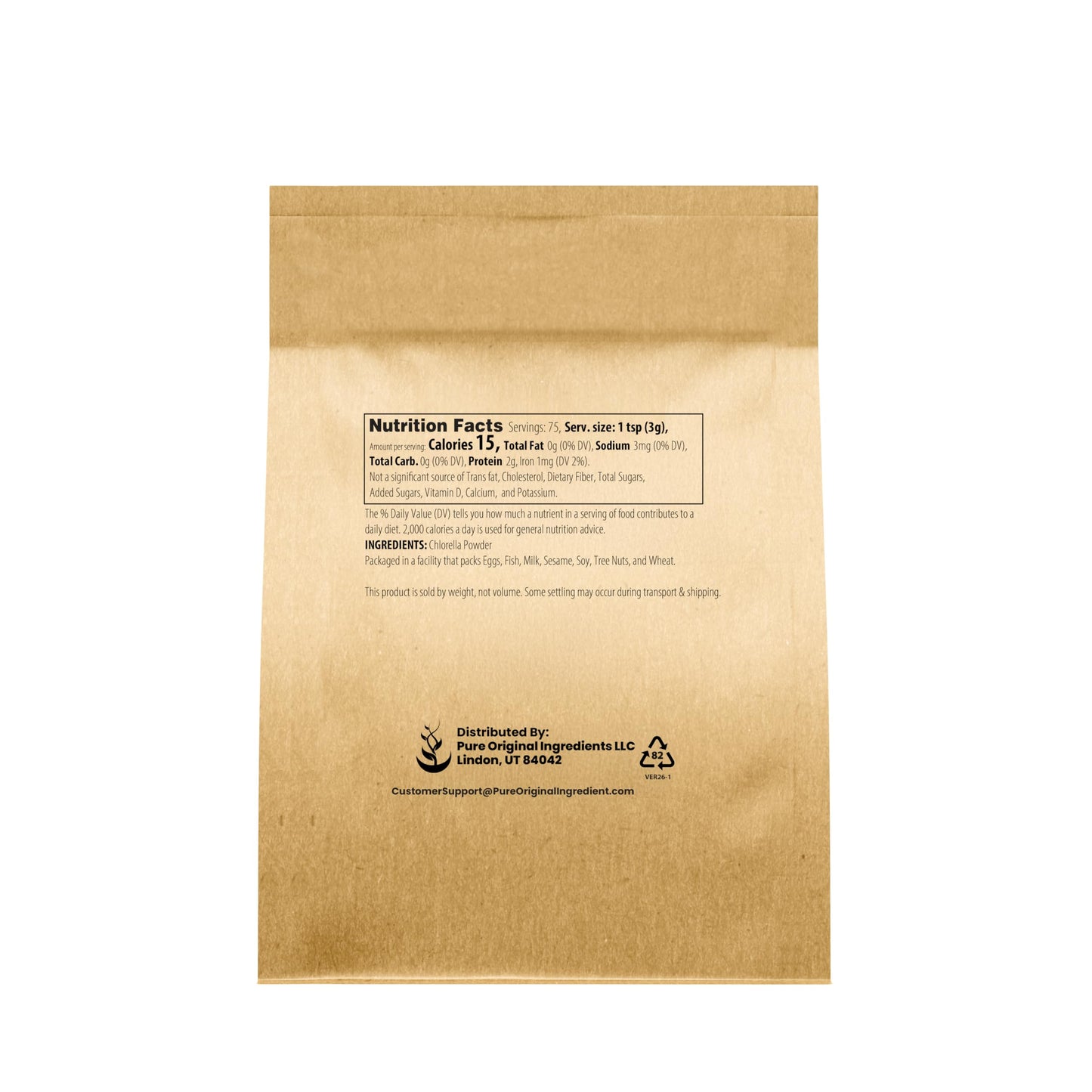 PURE ORIGINAL INGREDIENTS Chlorella Powder 8